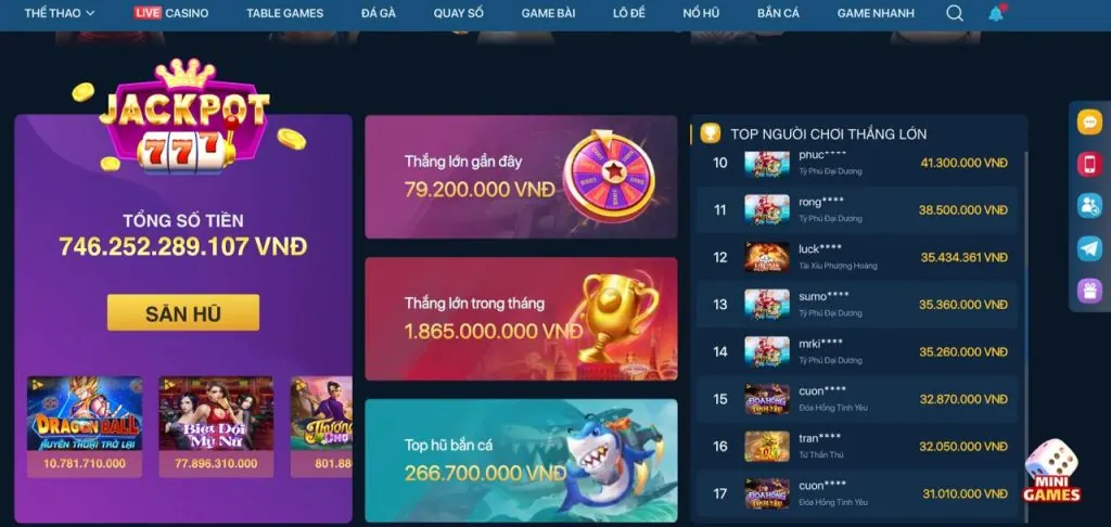 Trò chơi Progressive Jackpot Slots